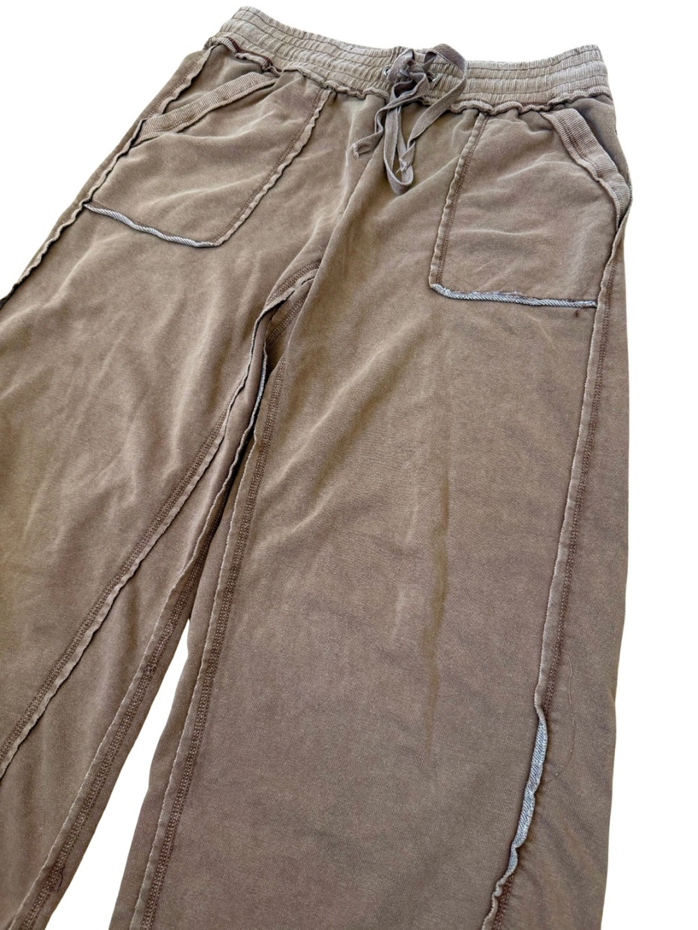 Anthropologie Daily Practice Wide Leg Sweatpants Heathered Brown Size S - Picture 7 of 7